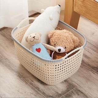 Rổ nhựa đan mây, giỏ nhựa đan mấy nhựa Việt Nhật gọn nhẹ có quai xách