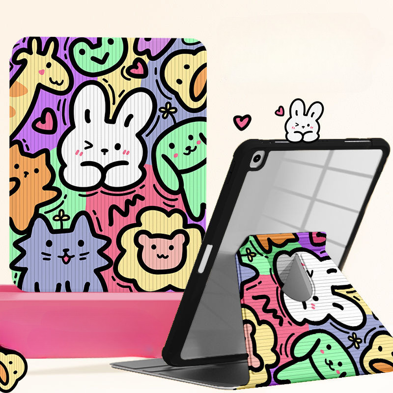 Ốp Lưng Máy Tính Bảng Cho Samsung Galaxy Tab A7 Lite 8.7 Inch Tab S6 Lite 2024 S9 FE + S10ULTRA S7 + / S8 + / S7FE S10 FE + A9 + Vỏ Máy Tính Bảng Xoay 360 Độ Có Giá Đỡ Bút Chì