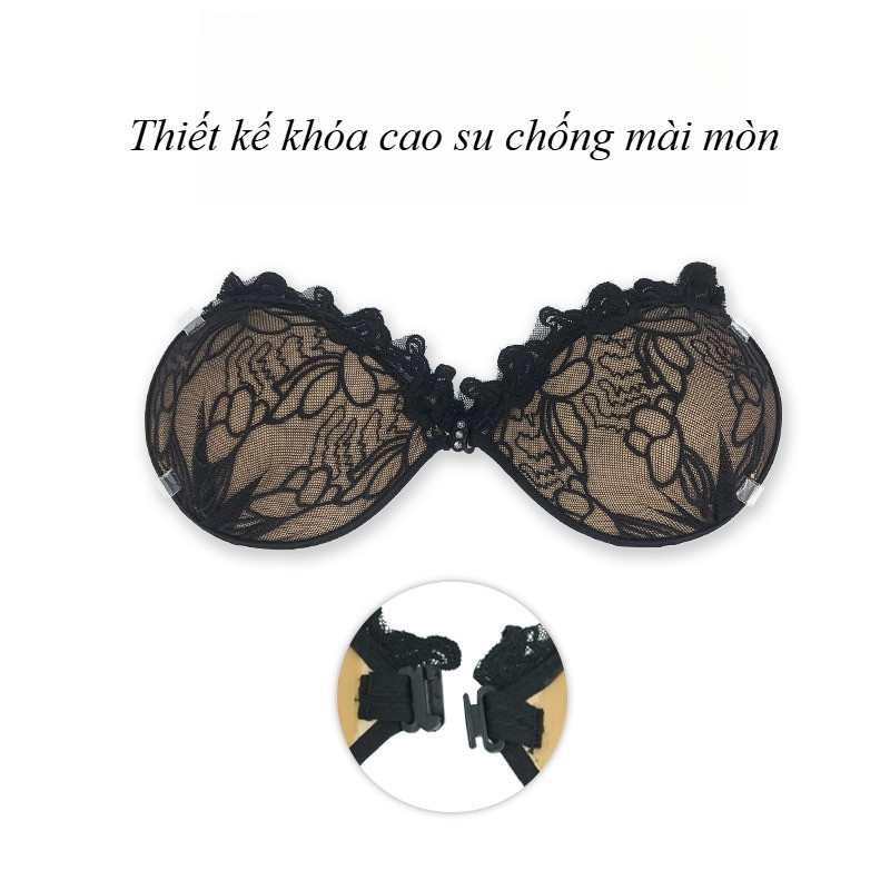 Miếng Dán Ngực Ren Cao Cấp, Cài Trước Nâng Ngực Quyến Rũ, Dính Chặt Không Tuột, Tặng Kèm Dây Vai