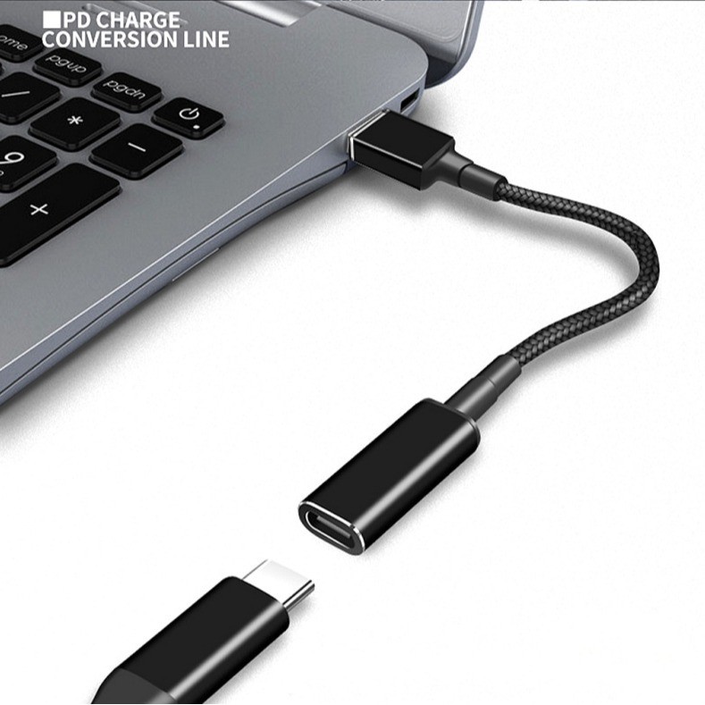 100W PD USB Type-C Nữ đến 5.5 * 1.7 4.0 * 1.7 6.5 * 4.4 5.5 * 3.0 Nam Cáp Sạc Jack DC Cho Laptop Acer / Sony / Samsung 65W / 90W, 15cm