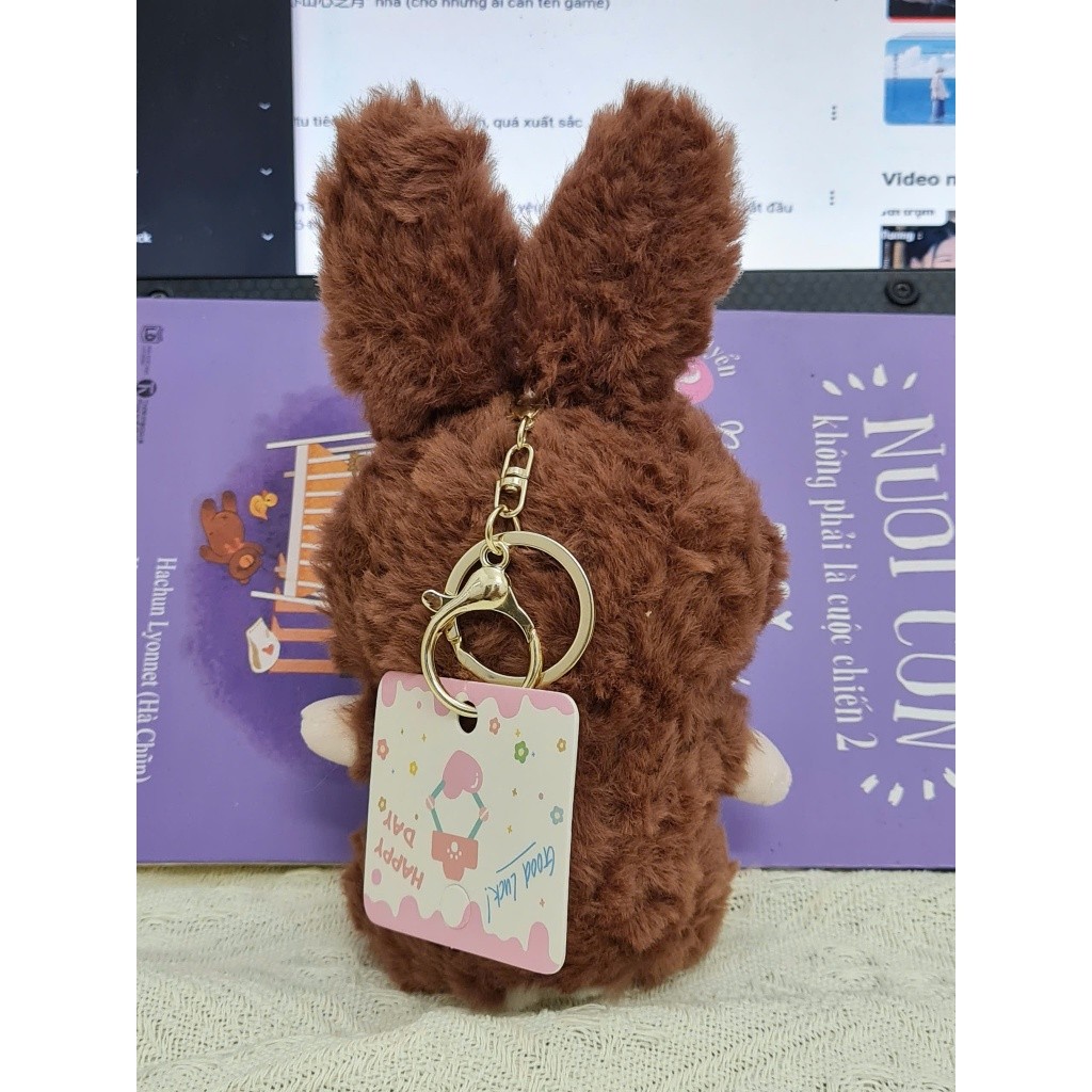 [ HÀNG SẴN GIAO ] Móc thỏ V3, móc khoá gấu bông mini có mùi thơm nhẹ kích thước 18Cm