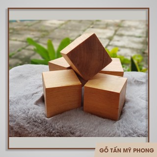 [Combo 10 cục] Cube 2cm, 2.5cm, 3cm, 4cm | Khối gỗ lập phương dùng trang trí, đồ chơi có bo cạnh an toàn, cục gỗ