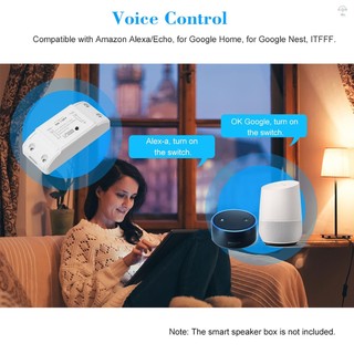 Công tắc thông minh Wifi Tương thích với Amazon Alexa & cho Bộ hẹn giờ gia đình Công tắc điều khiển từ xa không dây 10A / 2200W cho Android / IOS Điều khiển ứng dụng cho thiết bị điện Tự động hóa nhà thông minh đa năng