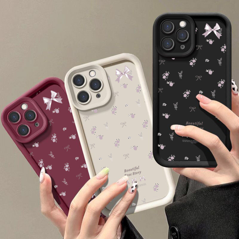 Ốp Lưng Dành Cho Samsung Galaxy M34 M31 M51 M30S M23 M20 M11 M15 J4 J6 Plus J8 A10 A01 A02 S20 Siêu Vỏ Hoa Dễ Thương Thắt Nơ TPU Silicon Hoạt Hình Mềm Mờ Bảo Vệ Camera