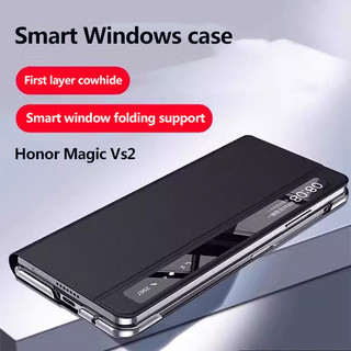 Bao da Smart View Window Flip Case cho Honor Magic V2 Vỏ bảo vệ từ tính