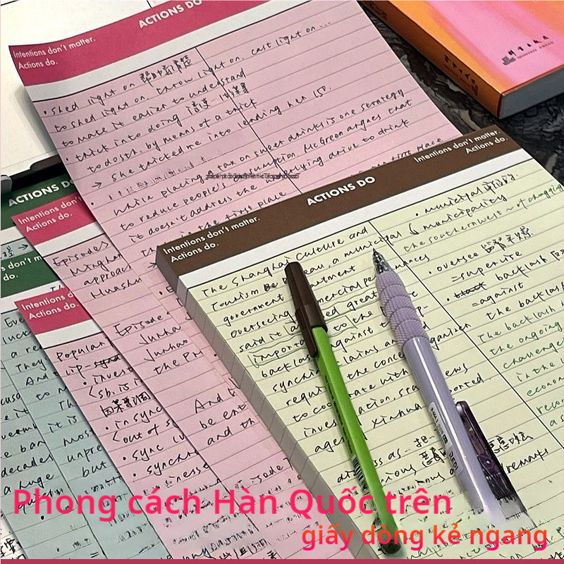 Tập 30 tờ B5 2 cột viết công thức, ghi chú màu retro S48 Giấy note viết ...