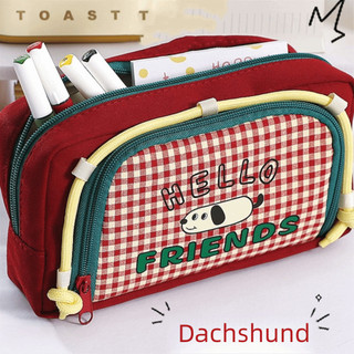 Bút Chì MEGOCE, Túi Đựng Bút Dung Tích Lớn Di Động, Túi Đựng Bút Chì Chó Con Dễ Thương Retro Trở Lại Trường Quà Tặng