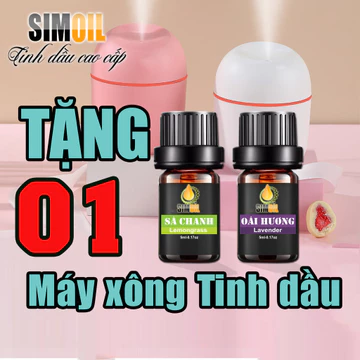 Combo 2 lọ tinh dầu xông phòng thiên nhiên SIMOIL - Tặng kèm máy xông tinh dầu, Máy Khuếch Tán Tinh Dầu, Máy Phun Sương