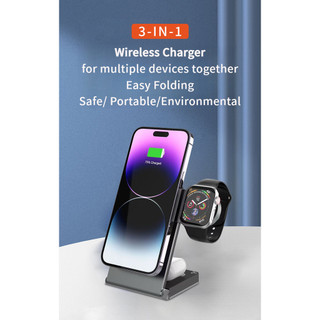 SHEREN Đế sạc không dây có thể gập lại làm mát ba trong một  Thích hợp cho iPhone wireless charger