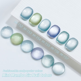 XEIJAYI Mint Mambo Series Mắt Mèo Gel Móng Tay Đá Pha Lê Hạt Thủy Tinh Mắt Mèo Quang Trị Liệu Keo Móng Tay Nghệ Thuật Làm Móng Tay Cho Tiệm Làm Móng Tay 15ml