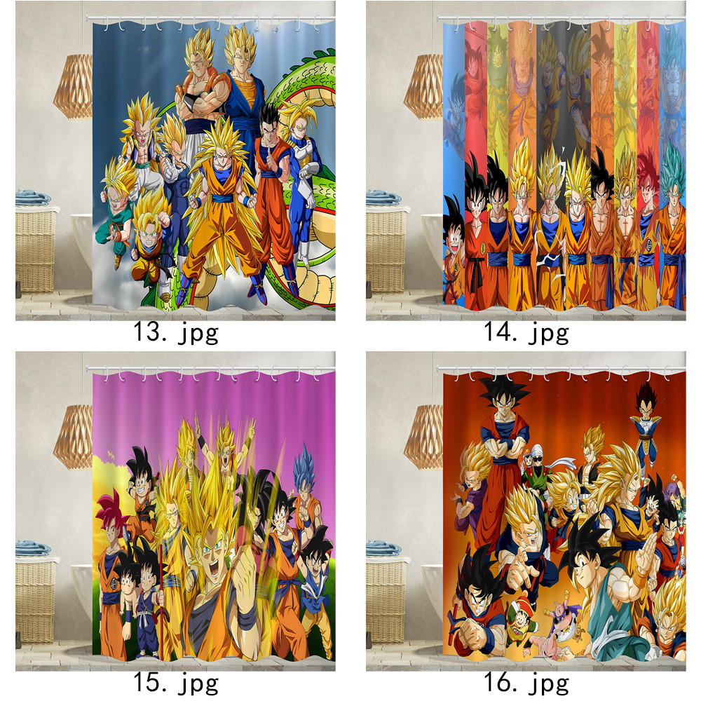 Rèm tắm chống nước Dragon Ball Polyester Trang trí phòng tắm