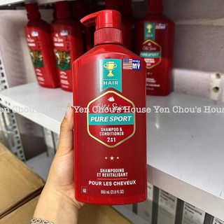 Dầu Gội Đầu Hương Nước Hoa 2in1 Old Spice Pure Sport 650ml