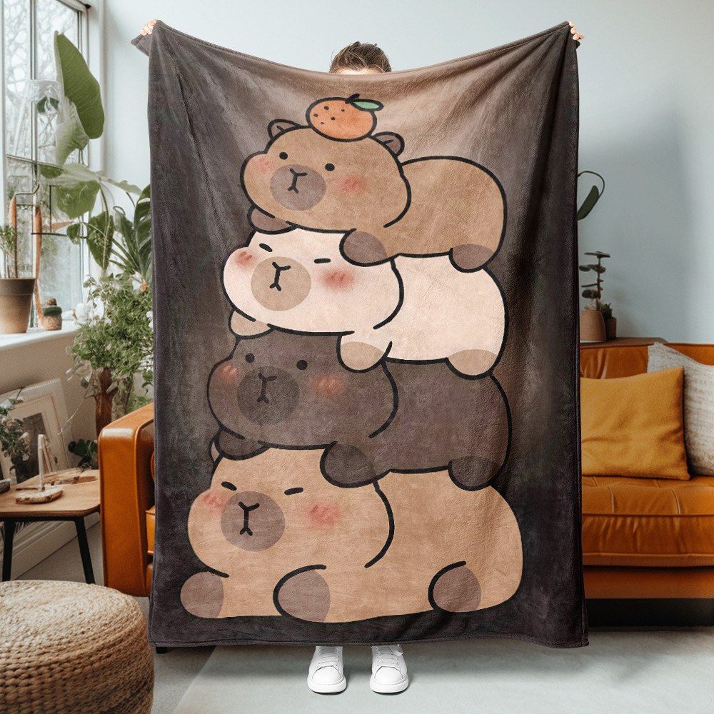 Chăn Flannel Capybara Chăn Flannel in một mặt Chăn