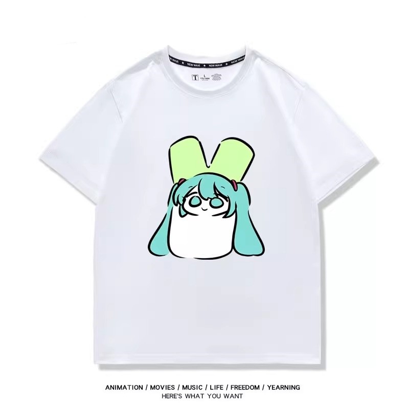 Áo thun Hatsune Mikukasane teto hoạt hình anime dễ thương tay ngắn