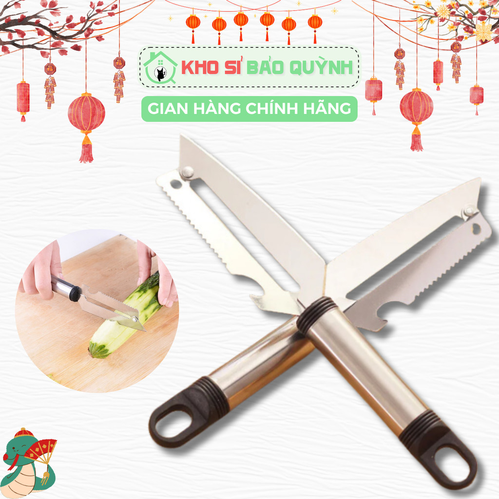 Dao Bào Đa Năng 5in1 Dao Bào 2 Lưỡi Inox Gọt Thái Rau Củ Hoa Quả, Cạo ...