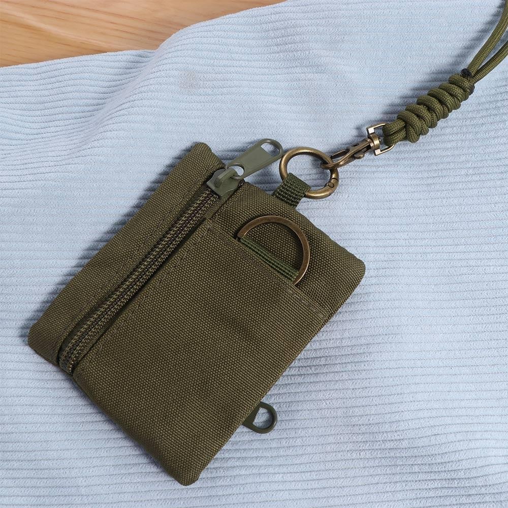 Ví đựng tiền xu cổ treo STWEEKAM, Ví Mini bằng vải Oxford thông thường có dây kéo, Nylon vuông đa chức năng có dây buộc Hộp đựng thẻ nhỏ ngoài trời