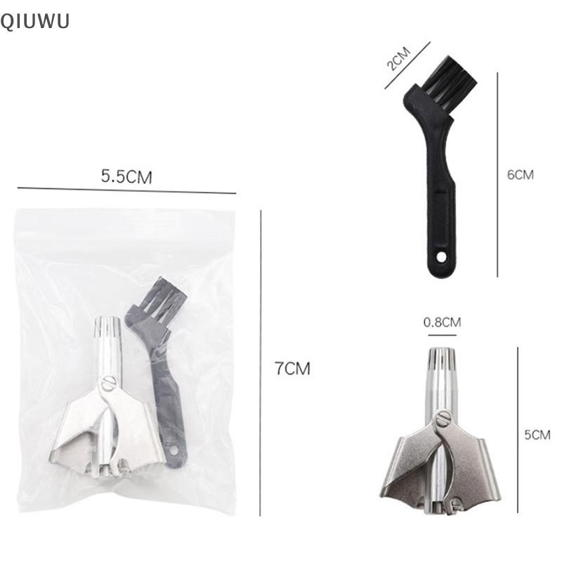 QIUWU 1 Tông Đơ Cắt Mũi Cho Nam Di Động Bằng Thép Không Gỉ Tông Đơ Hướng Dẫn Sử Dụng Cho Máy Cạo Râu Có Thể Giặt Mũi Tai Cắt Tóc Kéo.