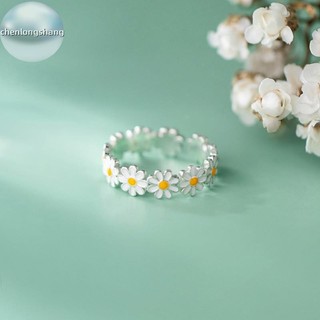 Chenlongshang Vintage Hoa Nhẫn Nữ Dễ Thương Hoa Nhẫn Có Thể Điều Chỉnh Mở Ngón Tay Nhẫn Cưới Đính Hôn Nhẫn Xu Hướng Nữ Trang Sức EN