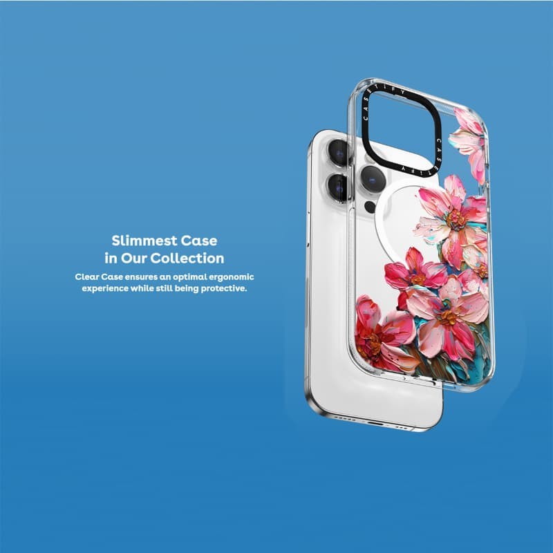 Casetify X Lisbon Tình Yêu Mùa Hè Hoa Trong Suốt Hút Từ Tính Trong Suốt Cứng Acrylic Mặt Sau TPU Edge Ốp Lưng Điện Thoại Ốp Lưng Tác Động Cho Apple IPhone 13 14 15 16 Pro Max