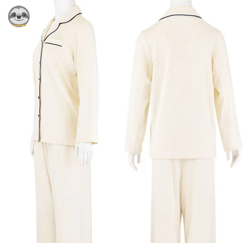 Phong cách Nhật Bản Muji Style / Đồ ngủ dệt kim Cotton pha trộn Modal / Cặp đôi liền mạch có thể mặc đồ ngủ bên ngoài / Bộ đồ ngủ mềm mại
