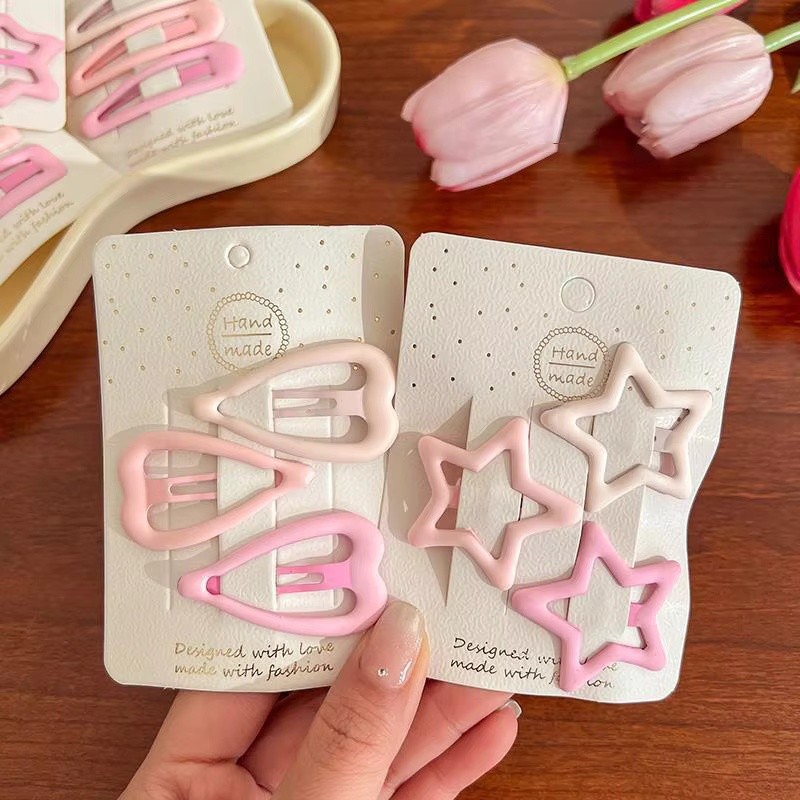 3 Chiếc BB Kẹp Tóc Pin Kim Loại Màu Kẹo Phụ Kiện Tóc Mini Kẹp Tóc Cô Gái Kẹp Bên Pentagram Kẹp Tóc