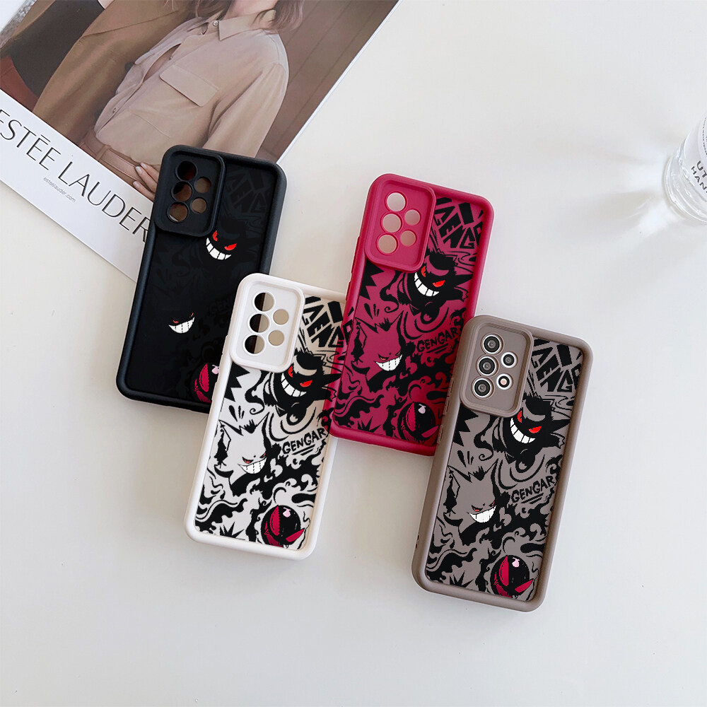 Ốp Lưng Pokemon Gengar Sang Trọng Cho Samsung Galaxy A15 A55 A14 A16 5G S20 S23 S24 FE S25 Ultra Plus Vỏ Điện Thoại Di Động Họa Tiết Mờ Bảo Vệ Camera Anime Chống Sốc
