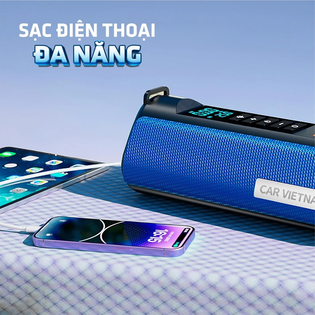 Bộ Kích Bình Bơm Lốp Ô tô, Xe Máy 5in1 CAR VIETNAM 12V, Pin 16000mah,Pin LI-PO, Kiêm Sạc Dự Phòng ,