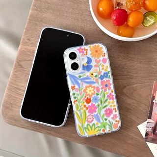 Vỏ thiết kế hoa sống động Thích hợp cho Iphone 11promax 16pro 16promax X XR XSMAX 12 13 14 15 pro max 12mini 13mini Vỏ mặt sau 14promax 15plus