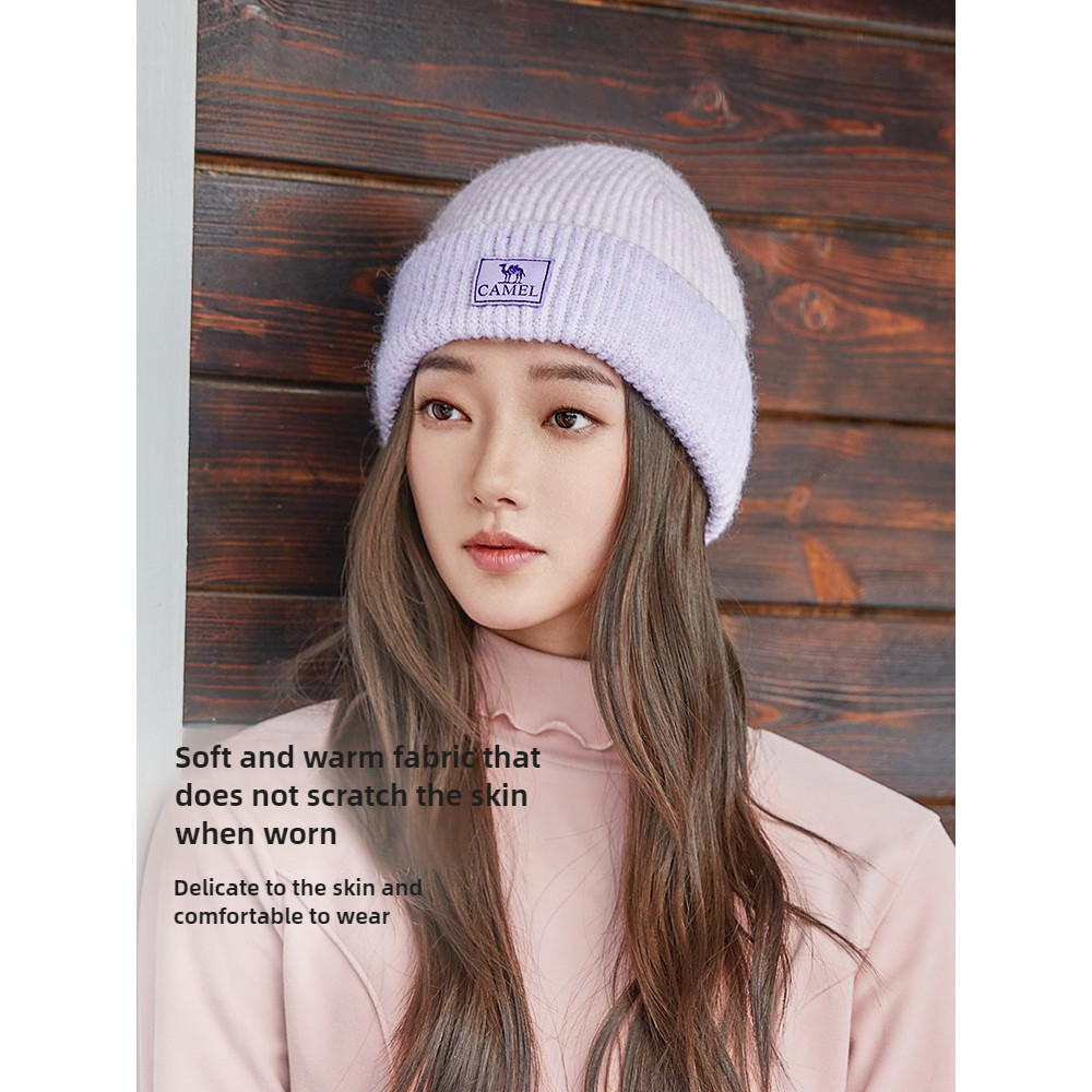 Ảnh Camel CROWN Màu Sắc Phù Hợp Với Mũ Dệt Kim Trượt Tuyết Ấm Áp Mũ Len Chống Gió 4
