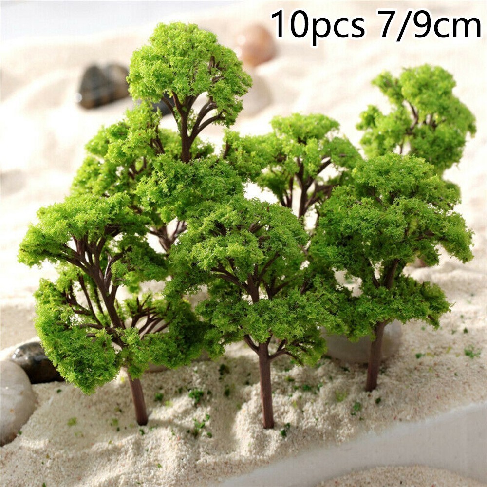 10pc 7 / 9cm Cây Mô Hình Sân Vườn Wargame Xe Lửa Đường Sắt Bố Trí Phong Cảnh Kiến Trúc