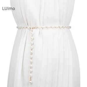 Luimo Thắt Lưng Thời Trang Nữ Thiết Kế Sang Trọng Thắt Lưng Ngọc Trai Dây Thắt Lưng Trắng Dây Chuyền Ngọc Trai Phù Hợp Với Nữ SBS