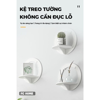 Kệ trang trí dán tường Buna chống nước, kệ decor nhà phòng khách, phòng ngủ nhiều hình dạng
