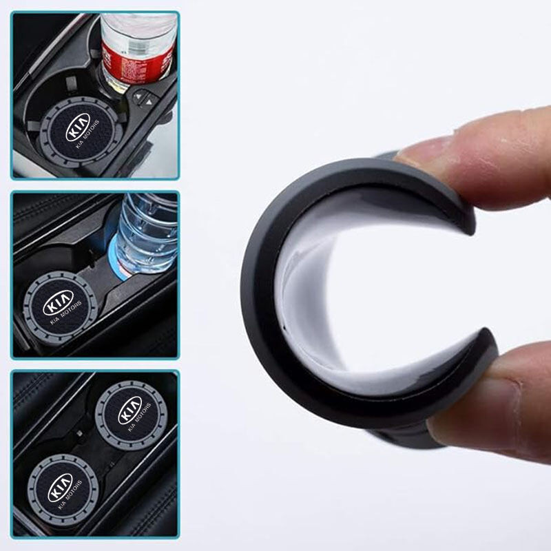 2 gói giá đỡ cốc xe hơi, đế lót nước cho KIA Sonet Sportage Sorento Rio Picanto Seltos Carens Grand Carnival Sedona, silicone chống trượt, phụ kiện nội thất xe hơi