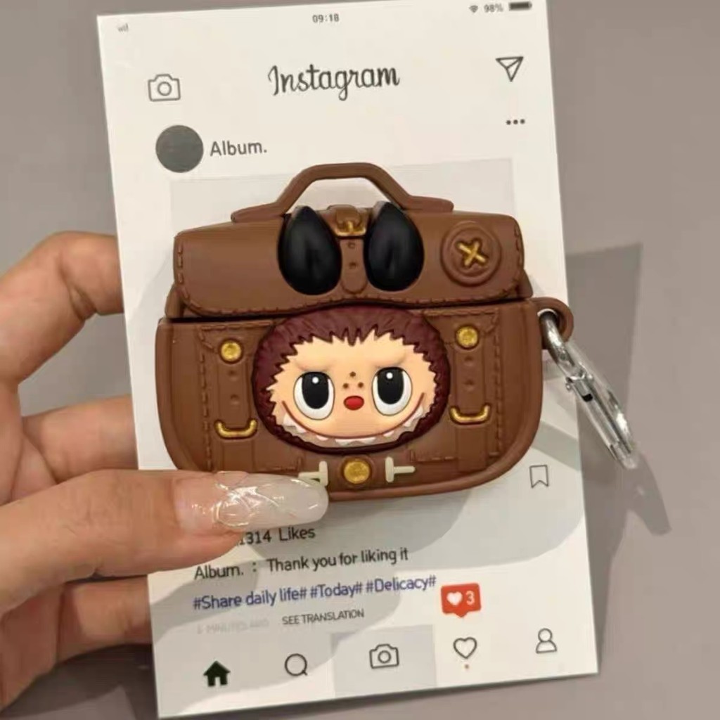 Hộp đựng tai nghe máy ảnh búp bê bằng silicon cho AirPods 4 / 3 / 2 / 1 Vỏ tai nghe Pro / Pro2