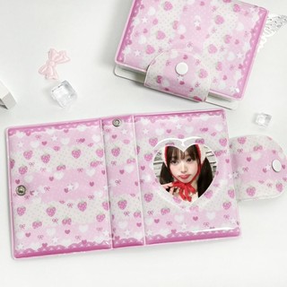 Album Thẻ MEGOCE, Chất Kết Dính Photocard PVC Nơ Tình Yêu Màu Hồng, Chất Lượng Cao Với 16 Trang Bên Trong Mini Bộ Sưu Tập Album Thẻ Thần Tượng Thu Thập Sách