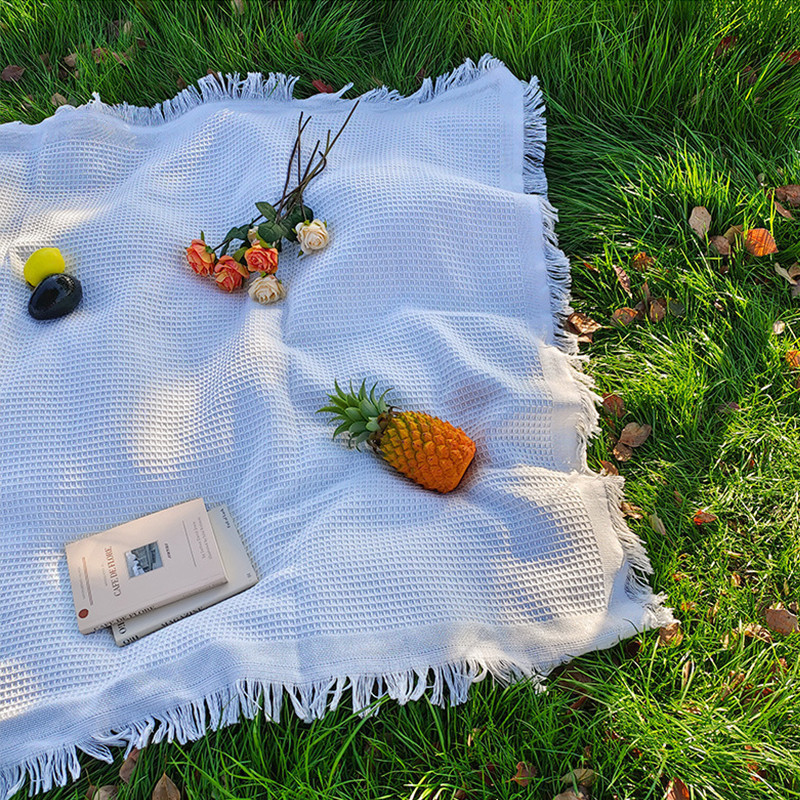 Thảm vải picnic, Thảm Dã Ngoại,du lịch, Phong cách Scandinavian, Khăn Tua Rua