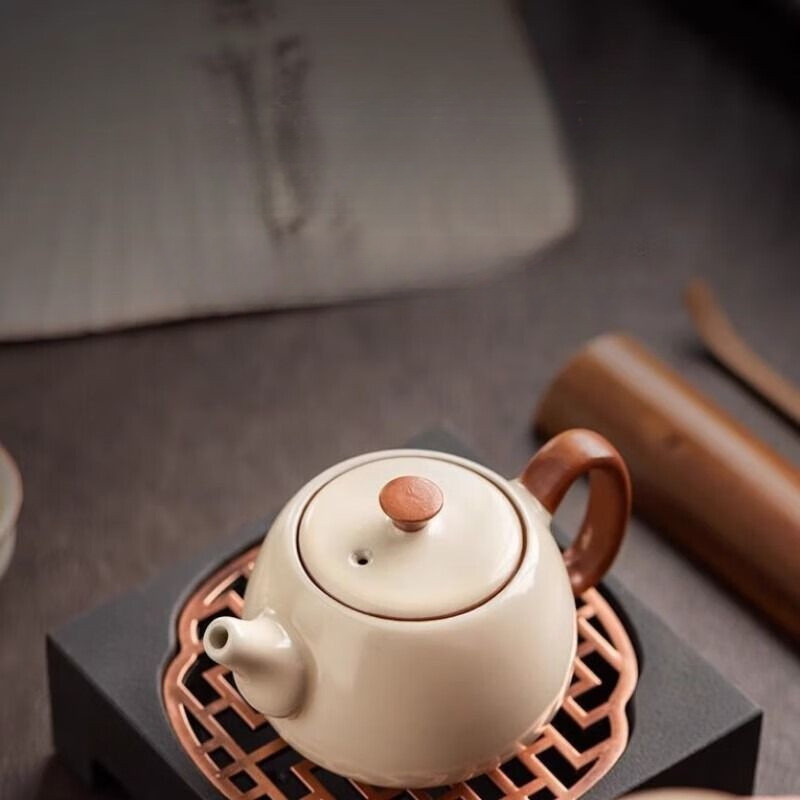 Be Ru Kiln Xishi Pot Open Slice Can Raise Ceramic Kung Fu Tea Set 210ml