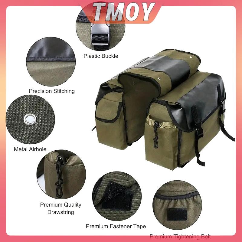 TMOY Túi Xe Máy Dung Tích Lớn Đi Xe Máy Vải Du Lịch Chống Thấm Nước Panniers Hộp Dụng Cụ Bên Túi Túi Dành Cho Xe Máy TMOY