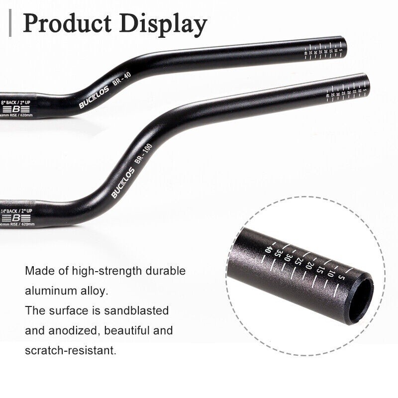 Tay Lái BUCKLOS MTB 25.4mm / 31.8mm Tay Lái Xe Đạp Nuốt Gấp Xe Đạp M Tay Cầm Thanh Riser 90mm cho Brompton 620mm 720mm