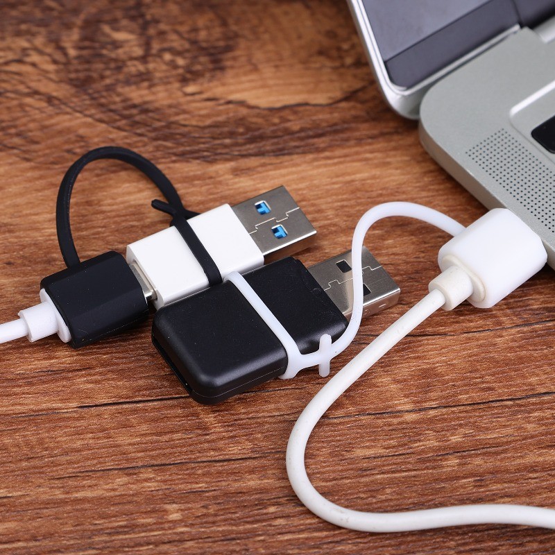 Vỏ bảo vệ linh hoạt bằng silicon - Bộ chuyển đổi cáp đàn hồi đa năng - Dây sạc chống mất có thể tháo rời