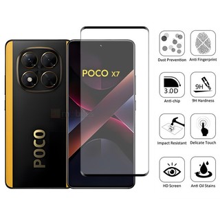 Miếng dán bảo vệ màn hình kính cường lực 2 trong 1 POCO X7 cho Xiaomi POCO X6 M6 X7 Pro 4G 5G Phim bảo vệ kính + Phim ống kính máy ảnh