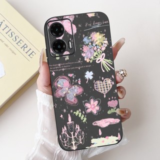 Ốp lưng silicon mềm cho Motorola Moto G35/G55 5G, họa tiết hoa xương rồng bướm, bảo vệ điện thoại 2024