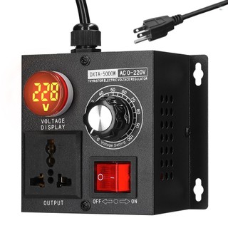 Ac220v 5000W Bộ điều chỉnh điện áp vô cấp Bộ điều khiển điện áp một pha biến thiên di động Bộ điều chỉnh đèn tốc độ nhiệt độ