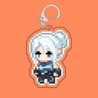 Móc khóa Acrylic phong cách pixel Valorant Fearless Contract Reina Jiefeng Quà tặng trang trí sáng tạo Neon