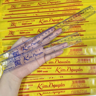 [5 Cây] Thước Kim Nguyên, Thước Kẻ Nhựa Cứng Kim Nguyên, Thước In Rõ Nét, Độ Bền Cao