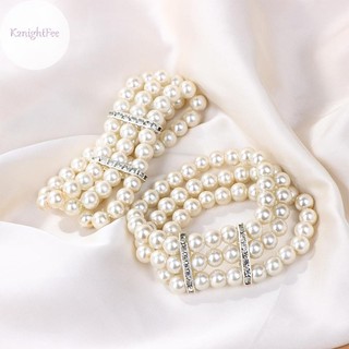 K2nightfee 3 Hàng Ngọc Trai Kim Cương Giả Vòng Tay Co Giãn Vòng Tay Mô Phỏng Ngọc Trai Nhiều Lớp Đính Hạt Lắc Tay Nữ Trang Sức Quà Tặng VN