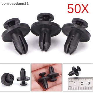 [BBNZDD] 50 chiếc 6 mm Auto Car Bumper Retainer Push Black Plastic Clips Fasteners BVAH