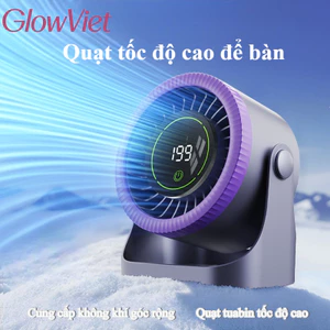 Máy tính để bàn 2 trong 1 Silent Turbofan, Điều chỉnh 100 cấp qua LED, Đèn RGB, Xoay 360° tiện lợi
