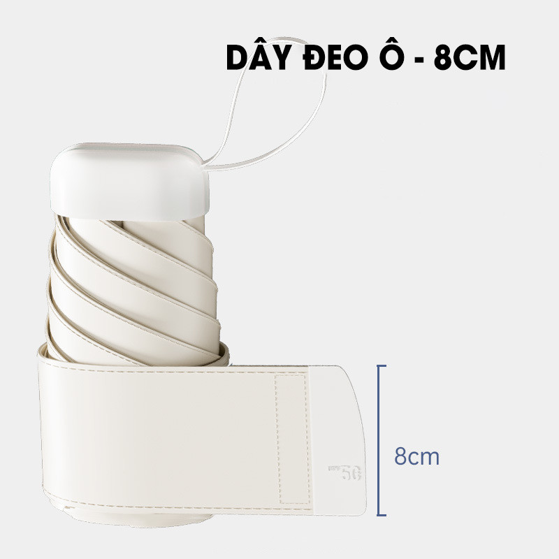 Ô Gấp Mini Che Nắng Che Mưa Nhỏ Gọn Chống Tia UV Cao Cấp, Dù Chống Thấm Nước Kèm Túi Vải Tiện Ích