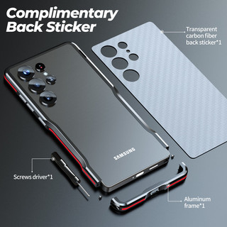 [JLK] Ốp Lưng Nhôm Cho Samsung S25 Edge S24 S23 Ultra Cover S22Ultra Khung Kim Loại Chống Sốc Vỏ Điện Thoại